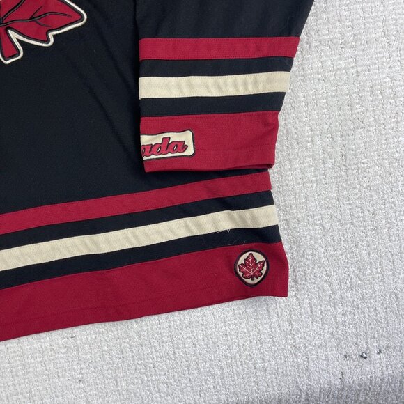 Retro Est. 67 Canada Hockey Jersey Stitched Teepee Sports Size L Black & Red - Picture 5 of 16